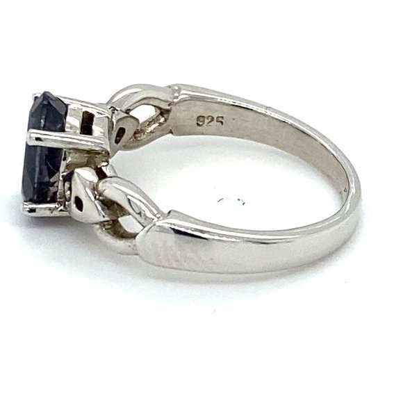 Iolite 1.79ct Rhodium Finish Solid Silver Ring - Picture 5 of 6